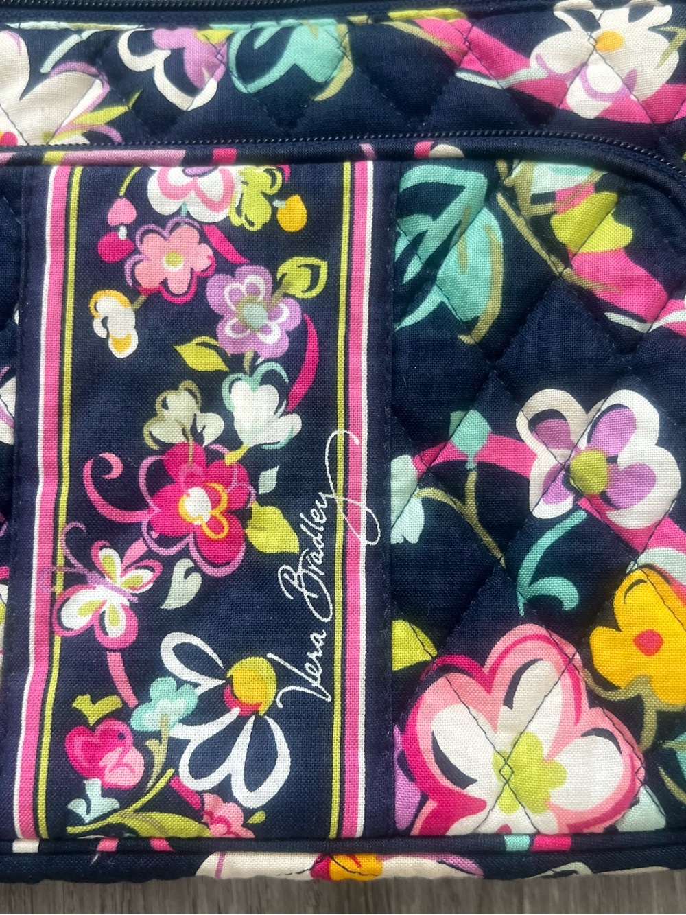 Vera Bradley Navy Quilted Floral Crossbody in Ribbons pattern - Picture 3 of 7